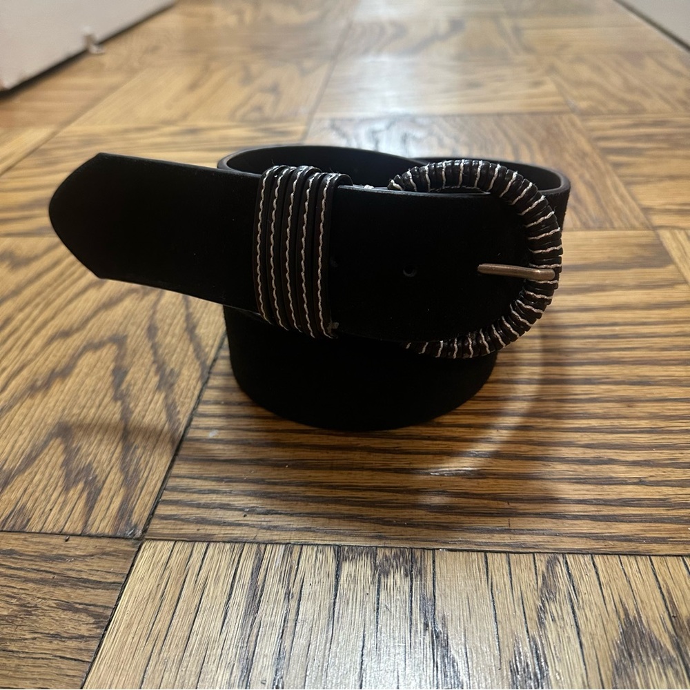 Chinese Laundry Black Suede Belt, Large